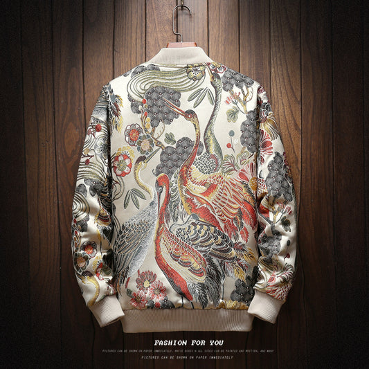 Bomber "Fat Crane" Embroidery Modern Chinese Style 2026