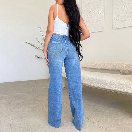 High-Waist Wide-Leg: Ripped & Frayed Denim 2026