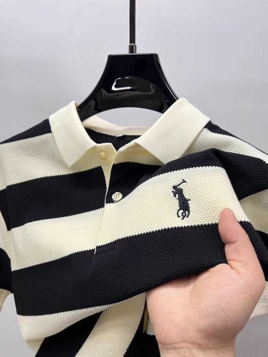 Stripe Elite: Embroidered Polo 2026