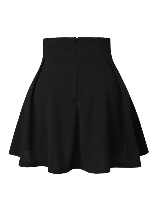 Gonna a Pieghe con Bottoni Decorativi e Fitting 3D