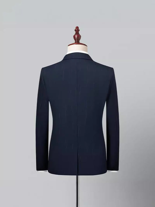 Completo Slim Fit in Viscosa Tecnica con Revers a Lancia e Struttura High-End