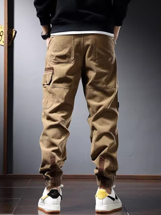 Pantaloni Workwear in Twill di Cotone con Struttura Multi-Pocket