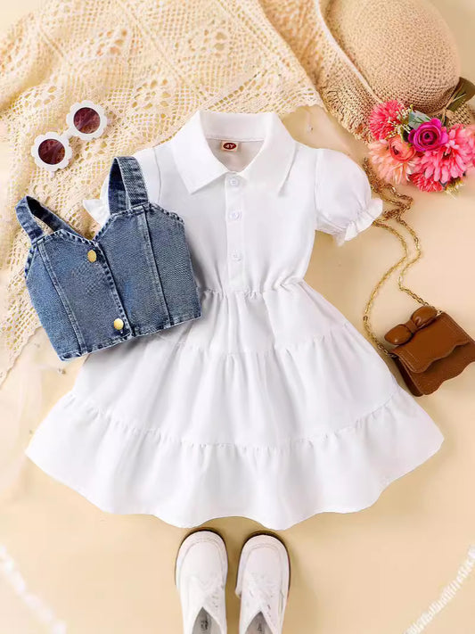 Completo Due Pezzi in Cotone con Chiusura Monopetto e Silhouette Skirt-Suit