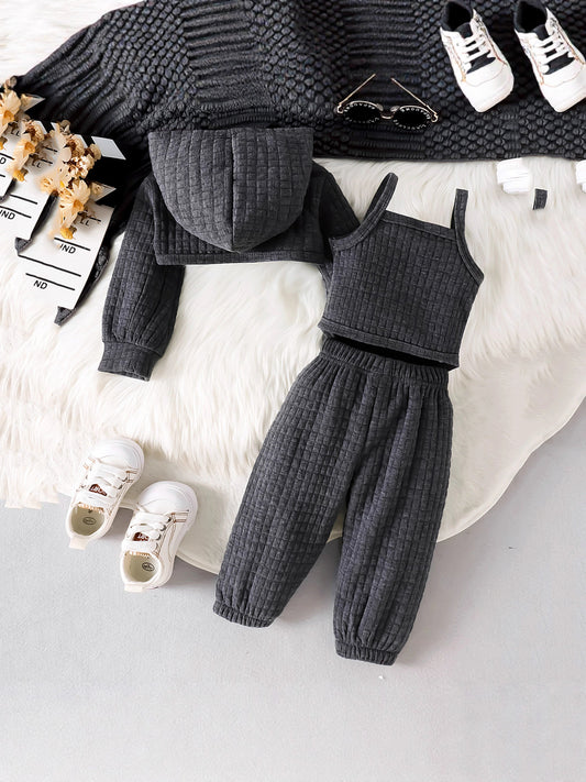 Completo Tre Pezzi in Cotone Soft-Touch con Cappuccio e Silhouette Jogger