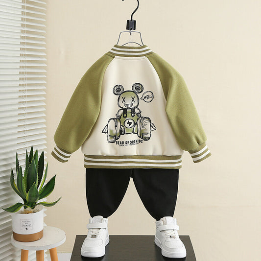 Baseball Jacket "Color Block Bear"