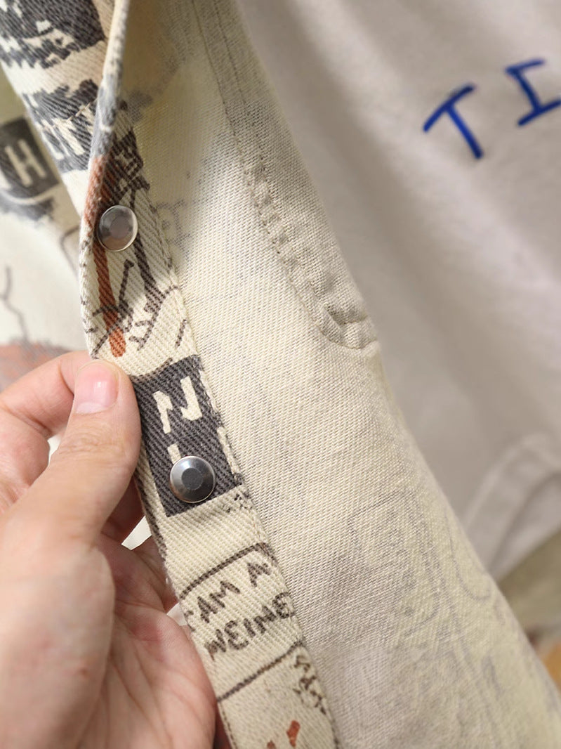 Camicia "Letter Print" Khaki