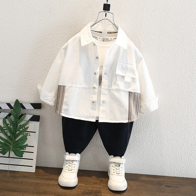 Camicia in Cotone Premium all'90% con Ricamo e Design Strutturato