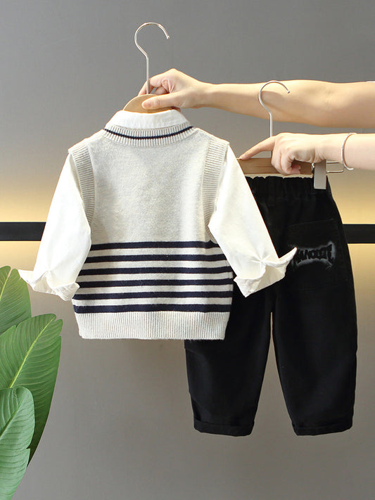 Completo Tre Pezzi "Cloud White" in Cotone Organico al 95%