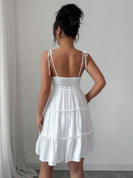 Midi Dress in Maglia 3D con Scollo Squadrato e Silhouette ad A