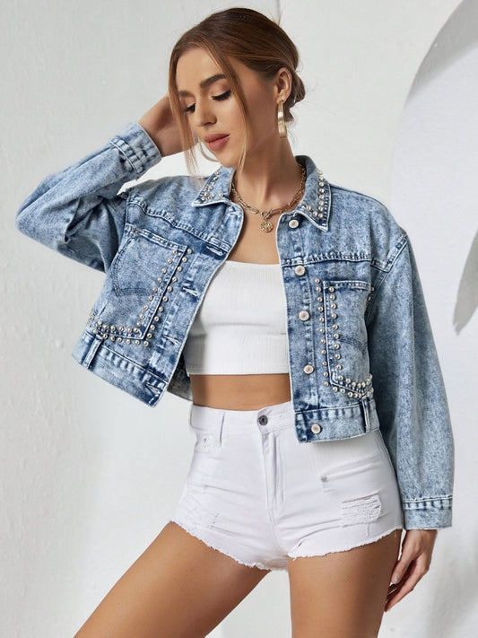 Camicia Denim "Slim Fit" con Colletto a Revers e Silhouette Elegant Commute