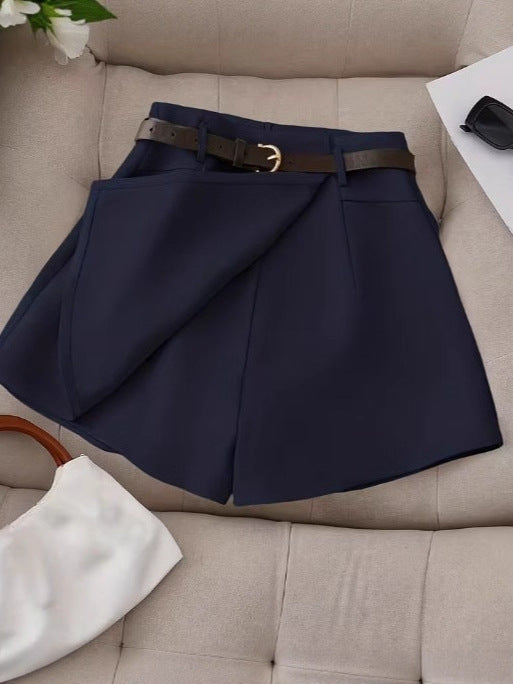 Pantaloni "A-Style" con Cintura Integrata e Taglio Five-Quarter in Trama Woven
