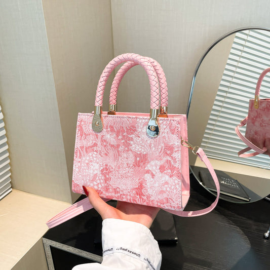 Borsa "Street Trend" Horizontal Square con Dettagli Splicing e Chiusura Safe-Zip