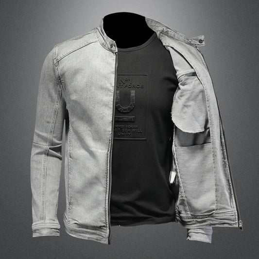 Jacket "Urban Pulse" Slim Fit con Stand Collar e Dettagli Zipper Tech