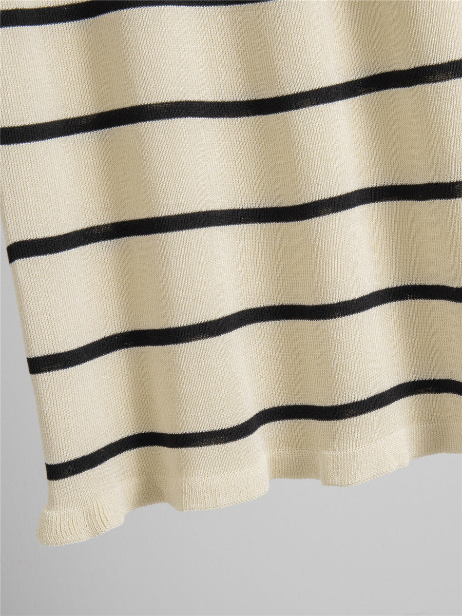 Completo Gonna Casual Striped Cardigan & Skirt