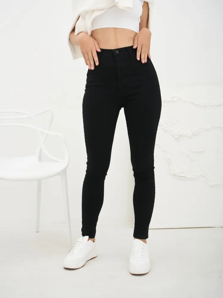 Jeans Skinny High-Waisted con Dettagli Vintage e Stretch Commuter