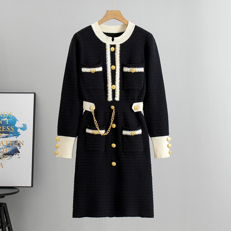 Abito Mid-Length in Maglia a Costine