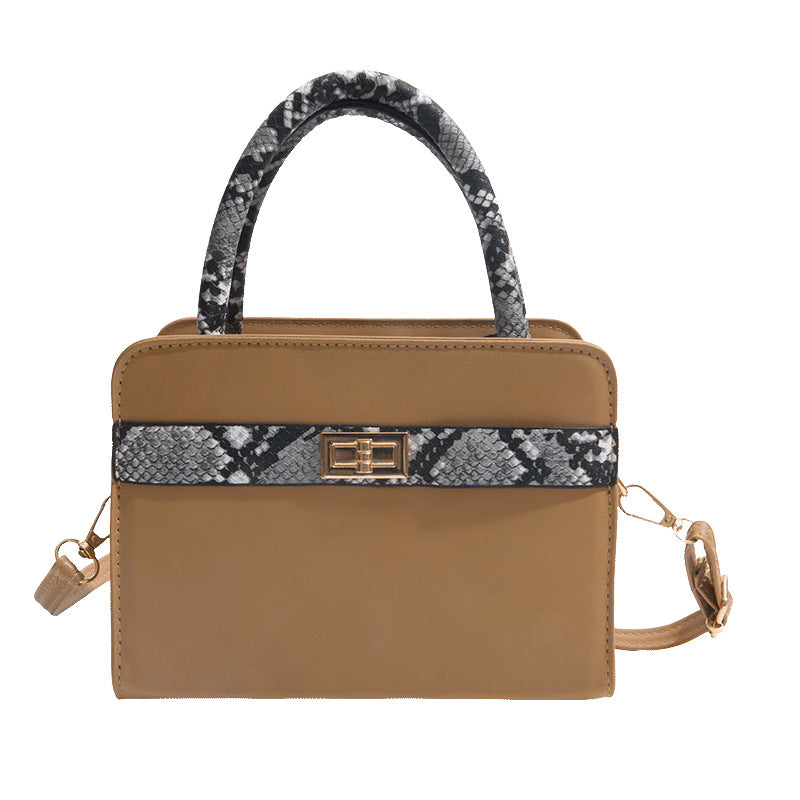 Borsa "Urban Minimalism" Horizontal Square con Dettagli Color Blocking e Chiusura a Scatto