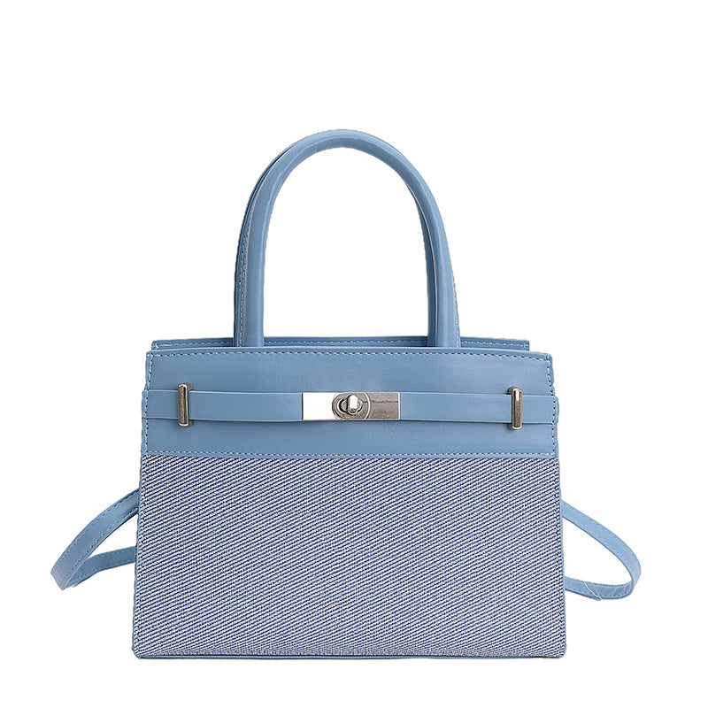 Borsa "Street Trend" Horizontal Square con Dettagli Splicing e Chiusura Safe-Zip