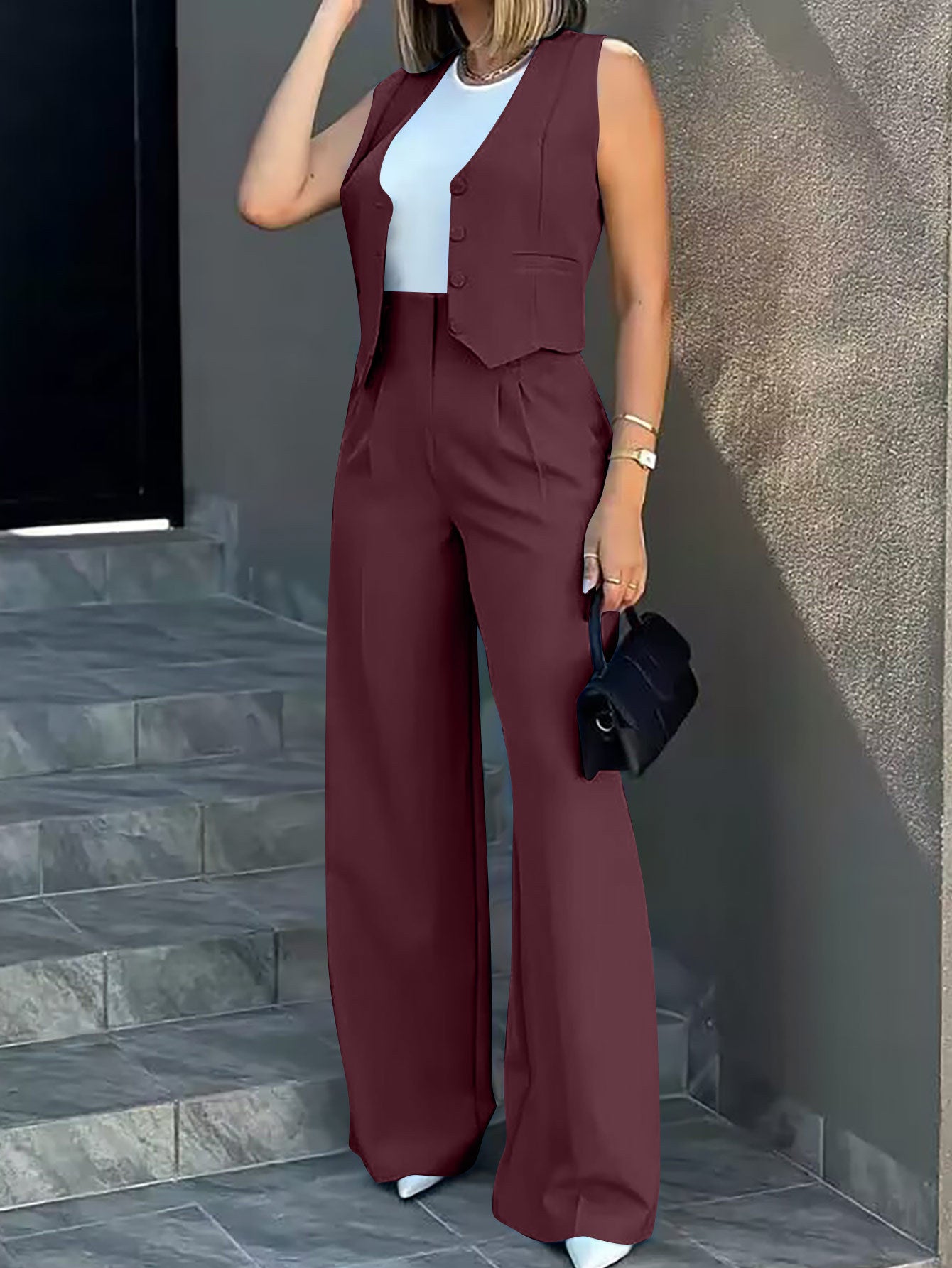Completo Top & Pants British Elegant Commute