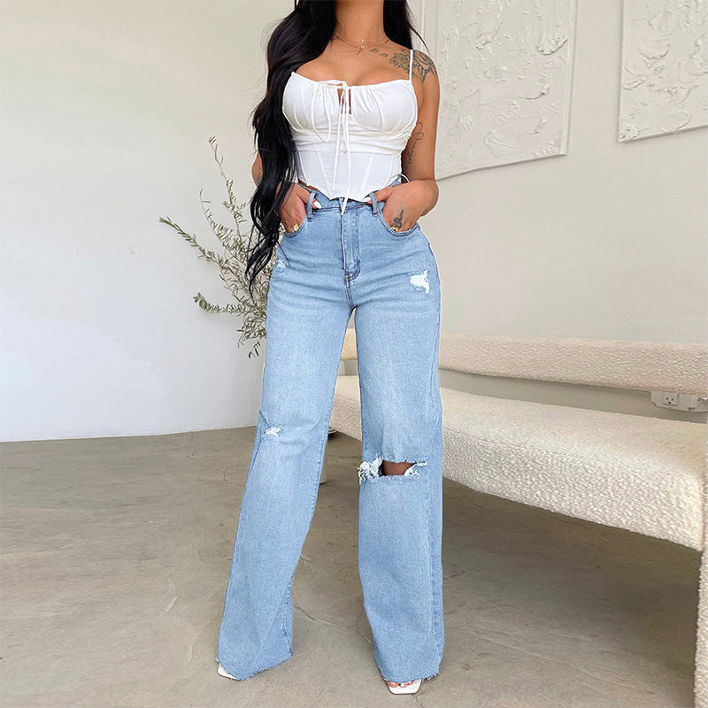High-Waist Wide-Leg: Ripped & Frayed Denim 2026