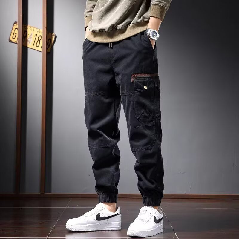 Pantaloni Workwear in Twill di Cotone con Struttura Multi-Pocket