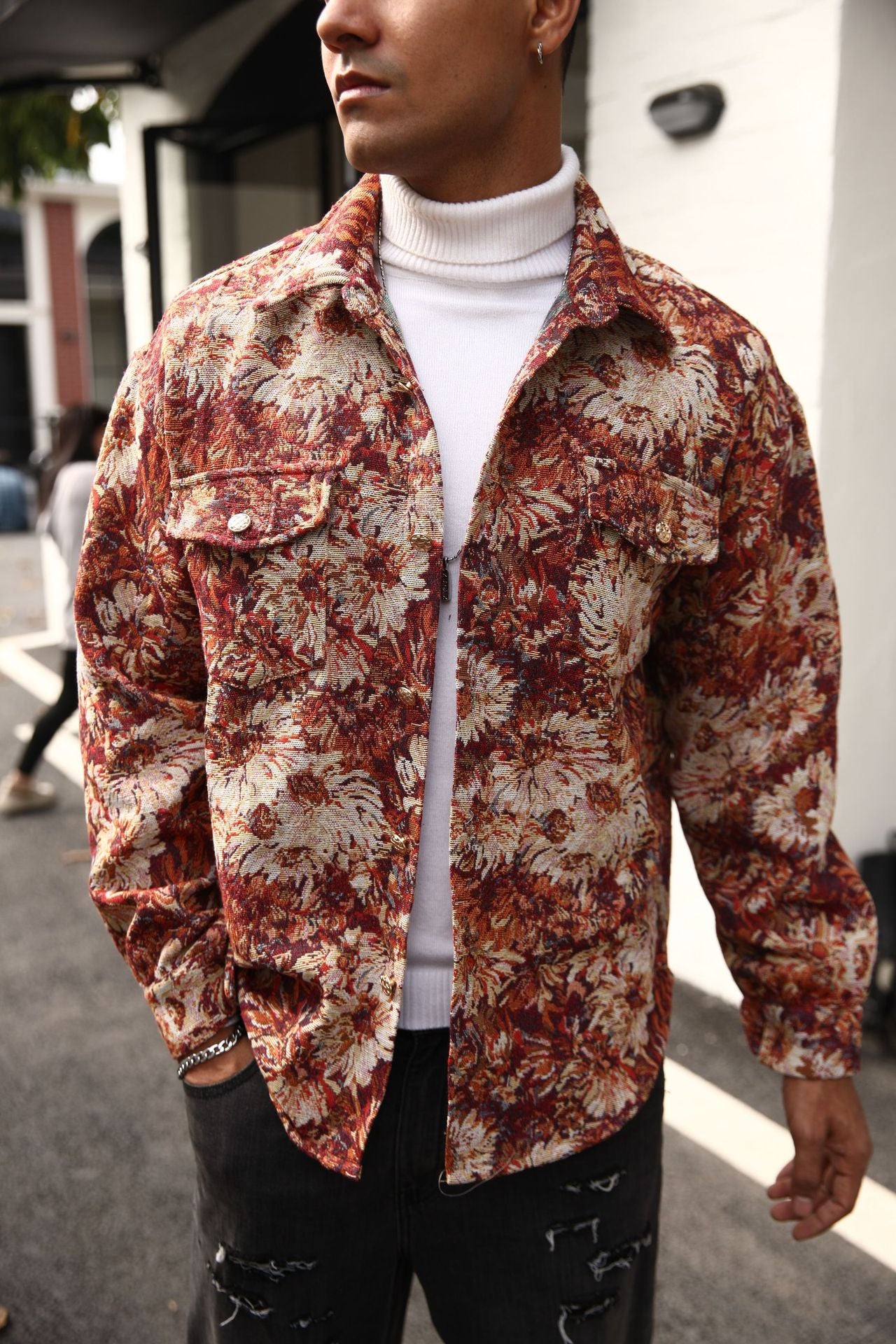 Giacca Corduroy American Retro Jacquard