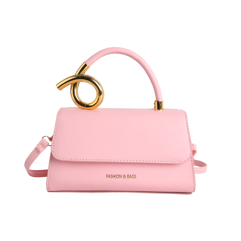 Borsa "Cross-Border Trend" Horizontal Square con Chiusura a Scatto e Finiture Stitching