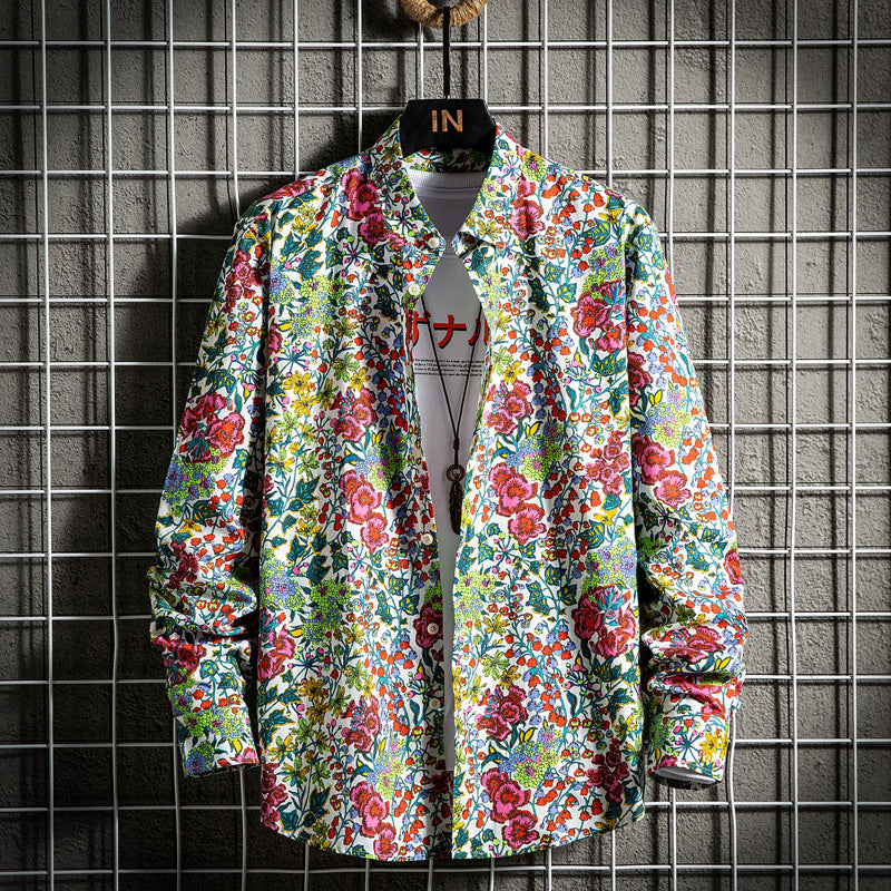 Camicia Floral Japanese Retro