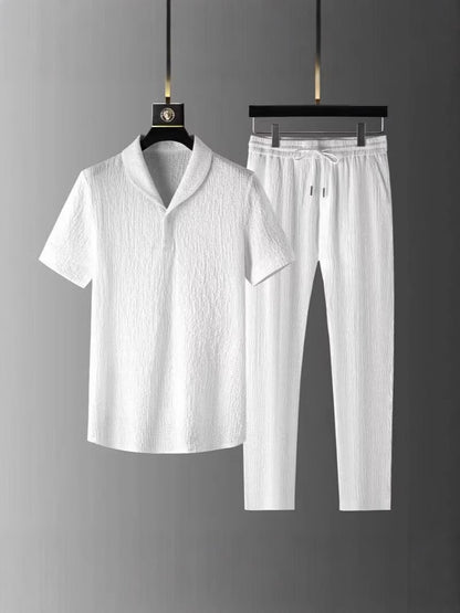 Set Urban "Ice Silk" & Lino: T-Shirt & Cropped Pants Slim-Breath