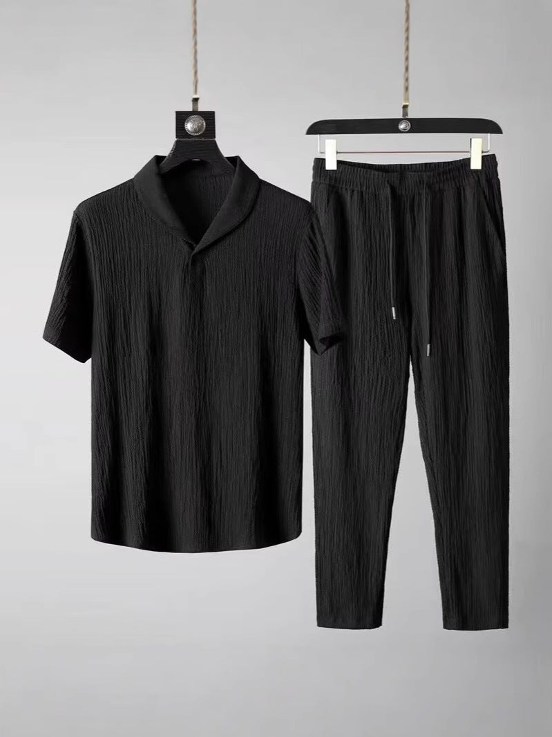 Set Urban "Ice Silk" & Lino: T-Shirt & Cropped Pants Slim-Breath