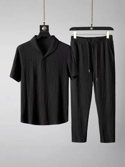 Set Urban "Ice Silk" & Lino: T-Shirt & Cropped Pants Slim-Breath