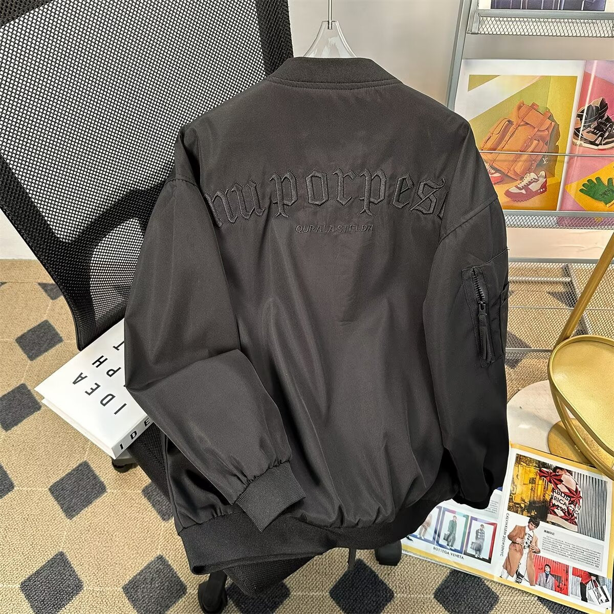 Bomber Varsity High-Street con Ricami "American Icon"