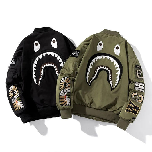 Bomber Varsity "Shark Print" Ins-Trend 2026