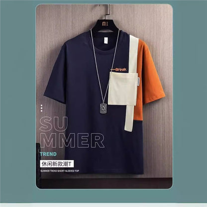 T-Shirt "Elegant Color-Block" Japanese Retro - Estate 2026