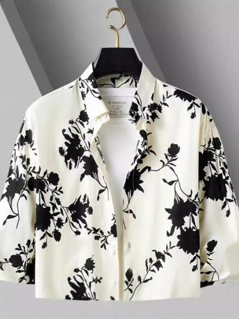 Camicia Slim-Fit Flower Print