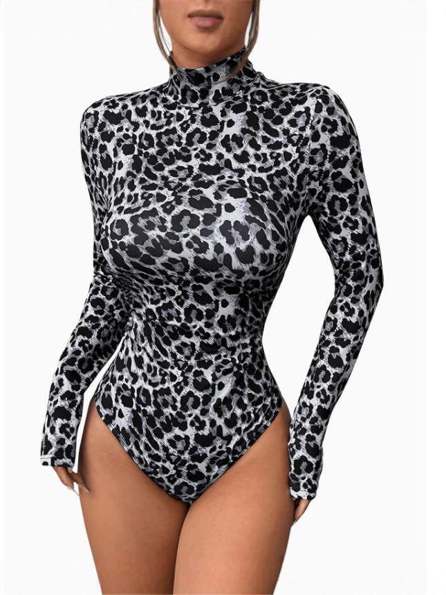 Jumpsuit Elegante a Manica Lunga – Tuta Capri Leopardata per Ufficio e Daily Chic