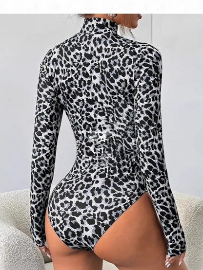 Jumpsuit Elegante a Manica Lunga – Tuta Capri Leopardata per Ufficio e Daily Chic