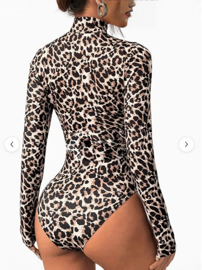 Jumpsuit Elegante a Manica Lunga – Tuta Capri Leopardata per Ufficio e Daily Chic