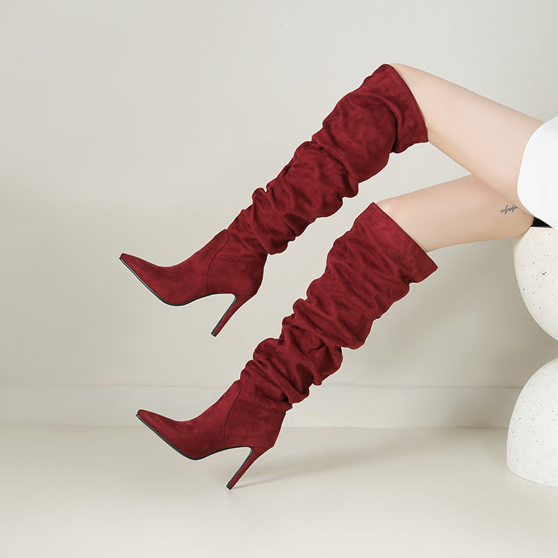 Stivali Over-the-Knee a Punta con Tacco a Spillo – Eleganza Sopra il Ginocchio