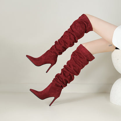 Stivali Over-the-Knee a Punta con Tacco a Spillo – Eleganza Sopra il Ginocchio