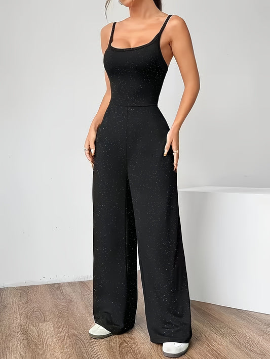 Jumpsuit Slim con Finitura Hot Stamping e Silhouette High-Waisted