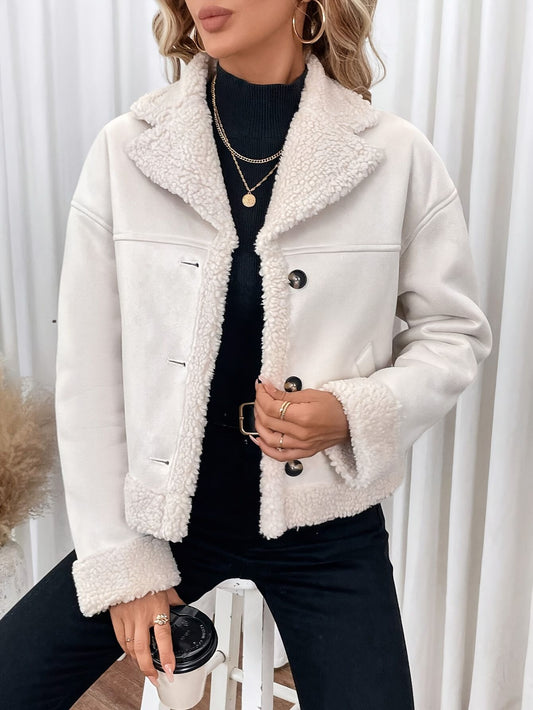 Gilet in Fur All-In-One con Stand Collar e Dettagli Single-Breasted