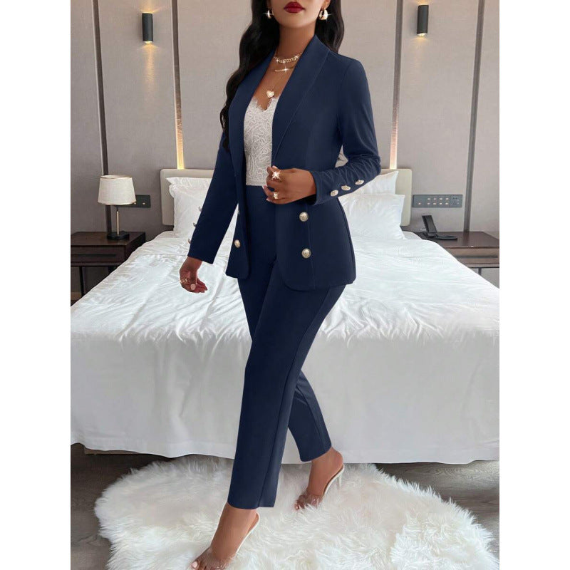 Set Due Pezzi con Top Knitted e Pantaloni Mid-Length