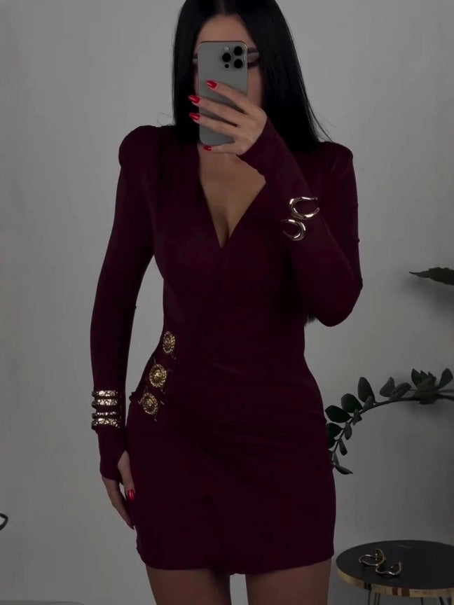 Abito Lungo con Intarsi Floreali e Silhouette Extra-Large Skirt