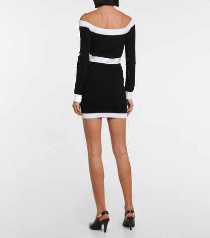 Abito Tube Top con Design Collage e Taglio One-Step