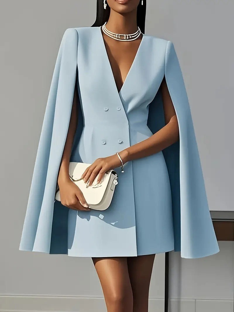 Abito Cloak-Dress a Mantella con Scollo a V