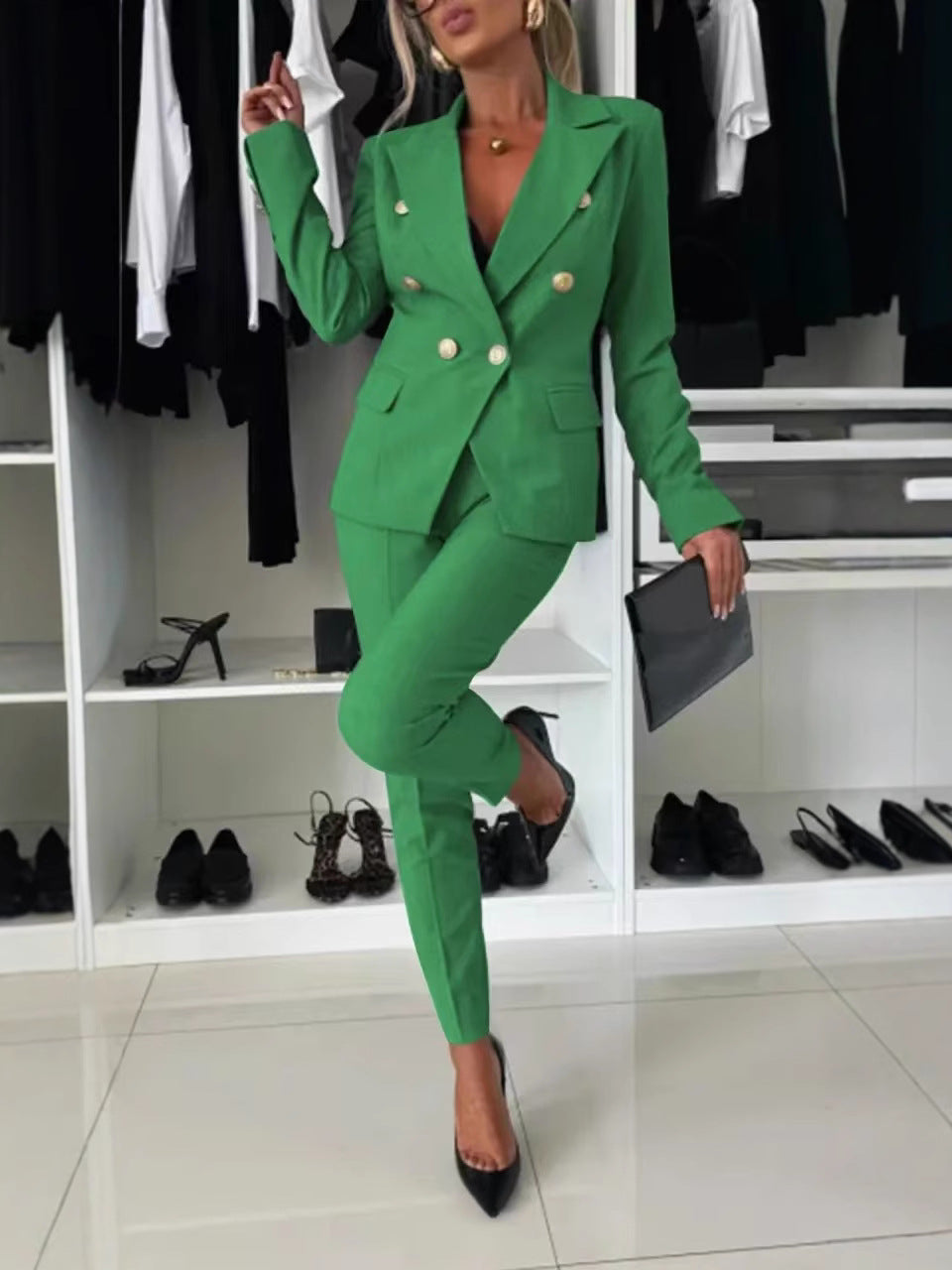 Completo Pantalone con Blazer a Tasche Applicate