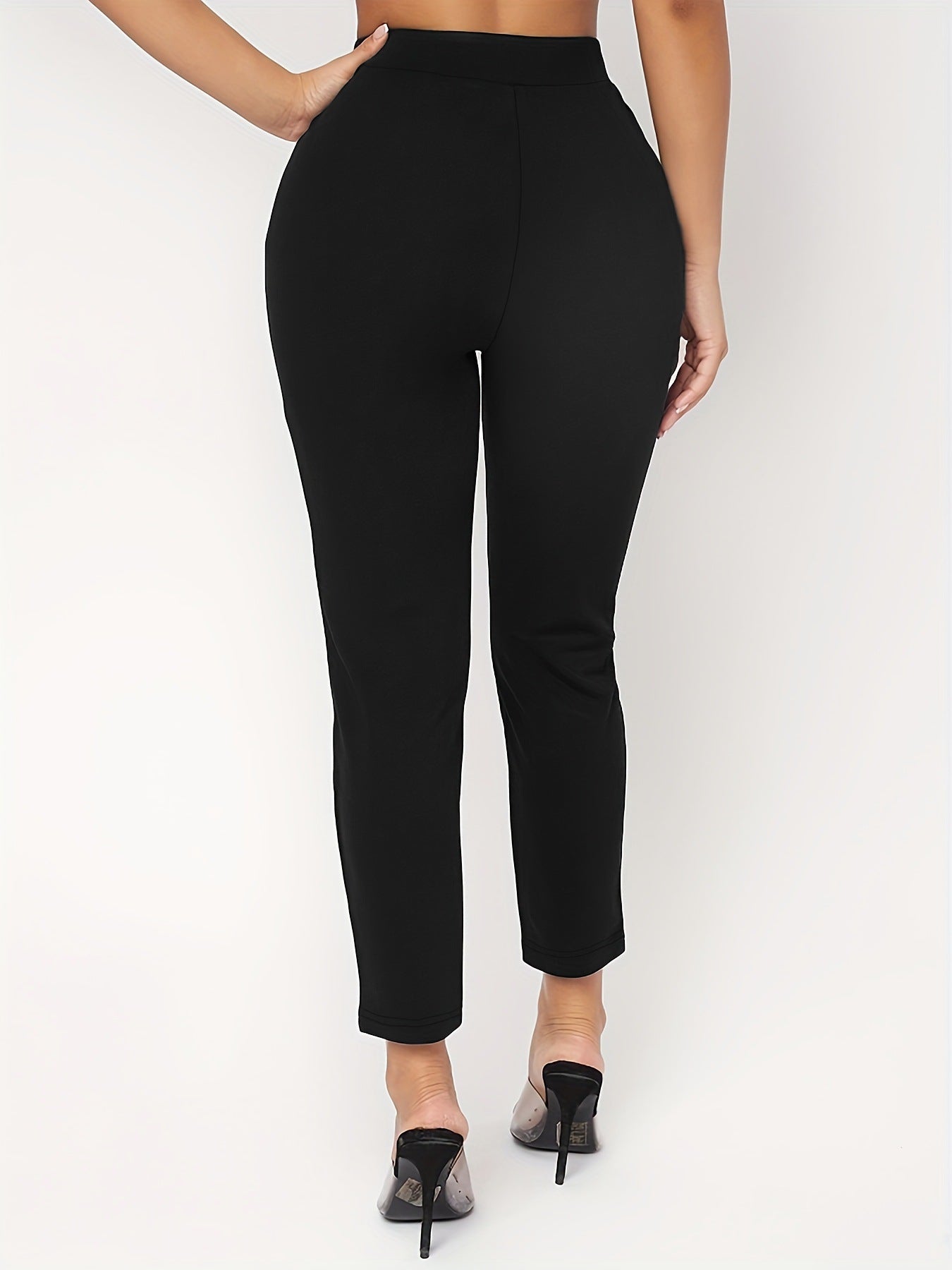Pantaloni Skinny a Vita Alta con Dettaglio Double-Breasted