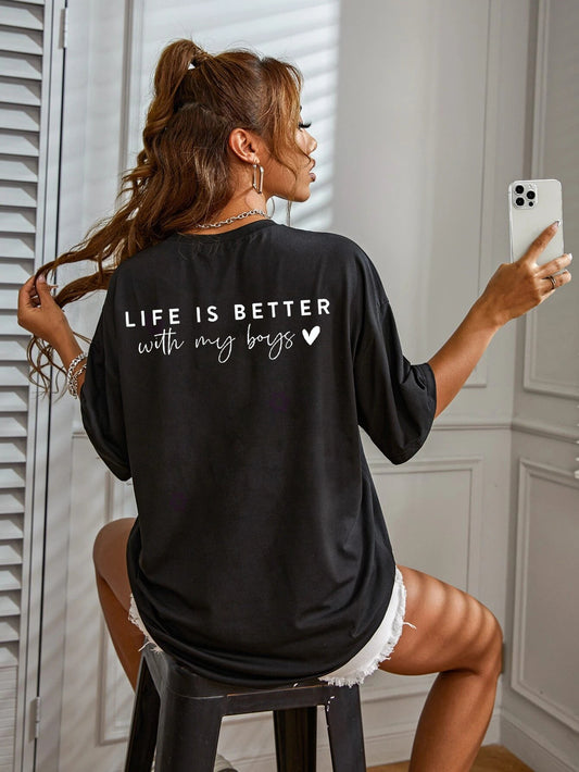 T-Shirt Straight Fit con Grafica "Street Hipster"