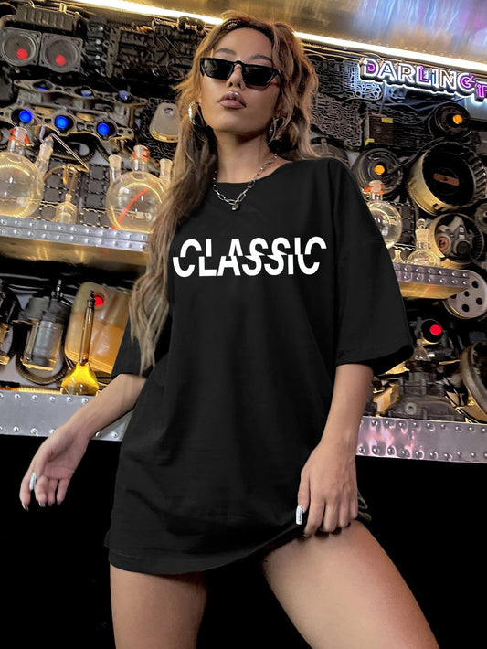 T-Shirt Straight Fit con Stampa d'Impatto